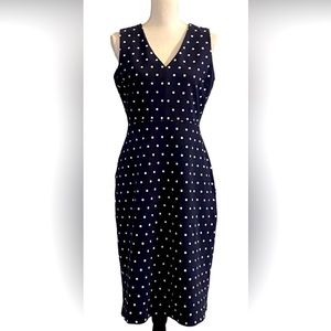 Banana Republic Navy Blue w/ White Squares Sleeveless Bodycon Dress Size 4